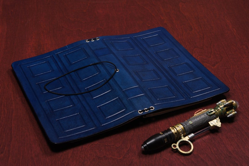 LARGER size River Song diary,Leather Travelers Notebook Cover,Leather journal cover,Leather planner Cover,doctor who, bad wolf,tardis book image 6