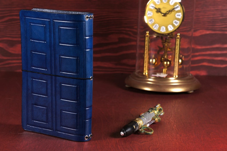 LARGER size River Song diary,Leather Travelers Notebook Cover,Leather journal cover,Leather planner Cover,doctor who, bad wolf,tardis book image 4