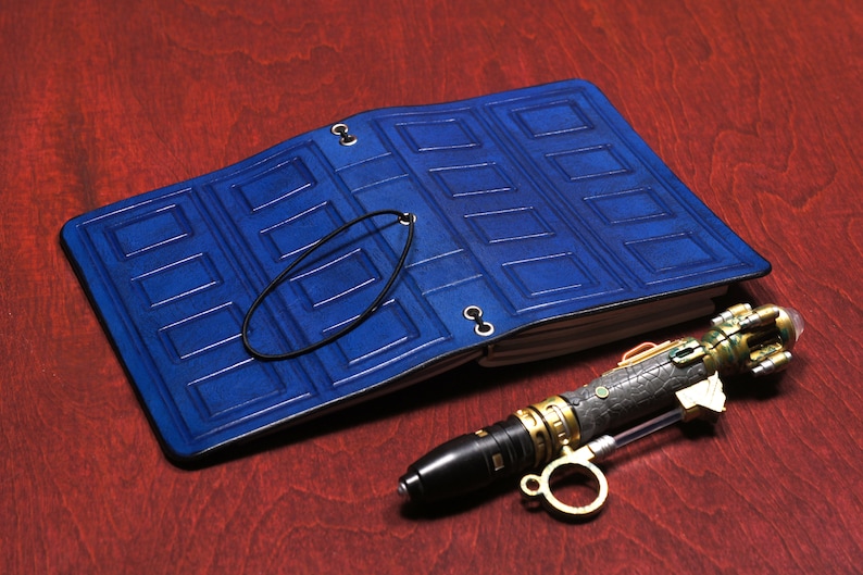 SMALLER size River Song diary,Leather Travelers Notebook Cover,Leather journal cover,Leather planner Cover,doctor who, bad wolf, tardis note image 6