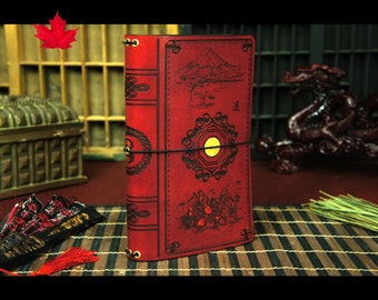 LARGER size Lucky Fortune Leather Travelers Notebook, good luck prosperity omamori journal,planner,journal,travel journal,a5,b6,more