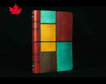 SMALLER size Mondrian leather journal Travelers notebook cover, passport, and many more sizes