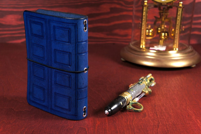 SMALLER size River Song diary,Leather Travelers Notebook Cover,Leather journal cover,Leather planner Cover,doctor who, bad wolf, tardis note image 4