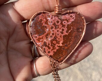 Jasper heart necklace