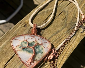 Solar quartz tree necklace
