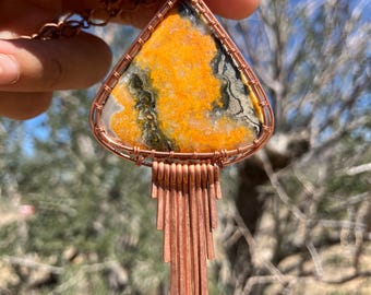 Jasper tassel necklace