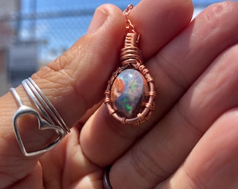 Mexican fire Opal  necklace
