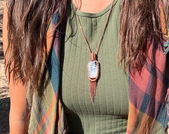 Moonstone tassel necklace