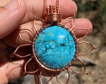Howlite sun necklace