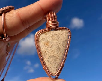Fossilized corral necklace