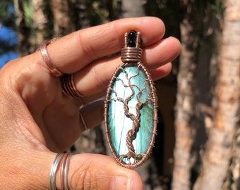Labradorite tree necklace