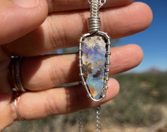 Sterling Silver Australian Boulder Opal Necklace