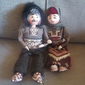 Handmade Armenian Folk Dolls – Sitting Collectible Pair