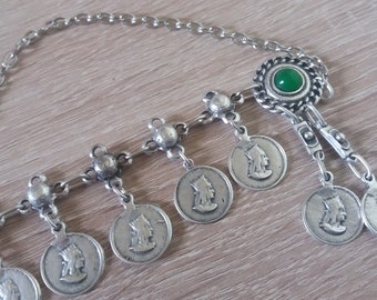 Pendentif Frontal Argenté Tigran The Great – Style Ethnique Arménien, Alliage, Drop Floral