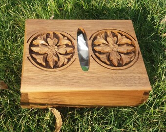 Armenian Wooden Tissue Box Holder with Eternity Sign and Flowers