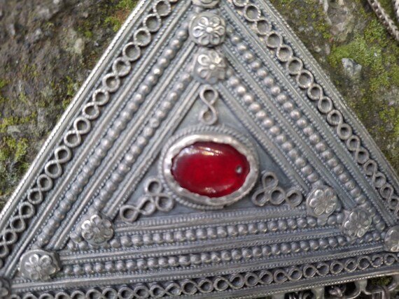 Vintage Armenian Triangular Solid Silver Drop Bow… - image 15