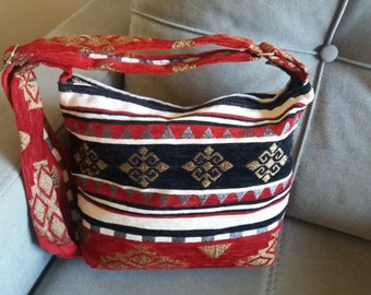 Handmade Shoulder Bag, Armenian Handbag, Ethnic Bag, Cross Body Bag, Carpet Bag, The Wheel of Eternity Bag, Gift for Her, Rug Bag