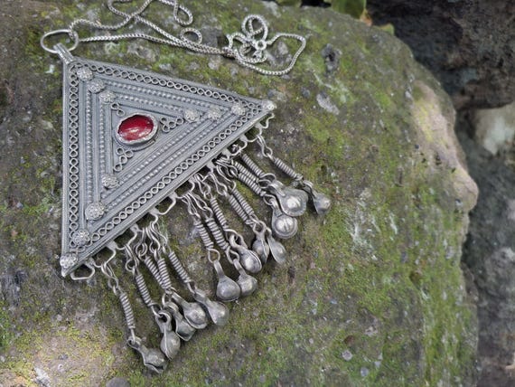 Vintage Armenian Triangular Solid Silver Drop Bow… - image 16