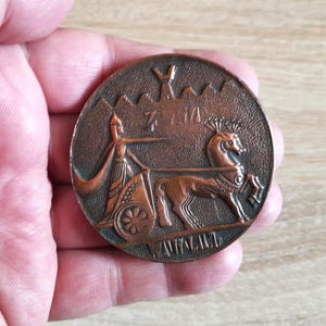 Armenische Bronzemünzenmedaille von Argishti I, Vintage Antike Medaille, Kulturerbe, Erebuni Eriwan Jahrestag, Armenien Identität