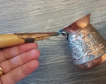 Vintage Armenian Jazzve Coffee Pot – Soviet Era Copper, Battle of