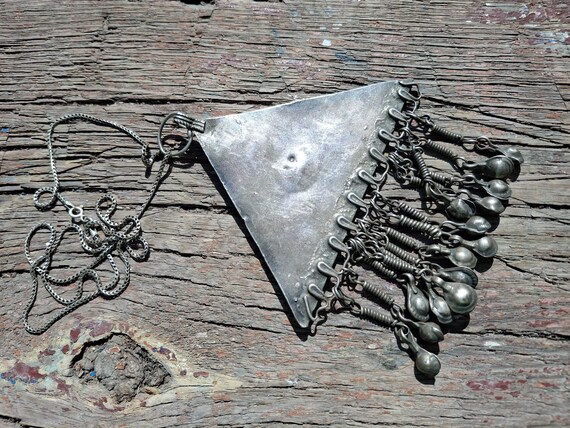 Vintage Armenian Triangular Solid Silver Drop Bow… - image 11
