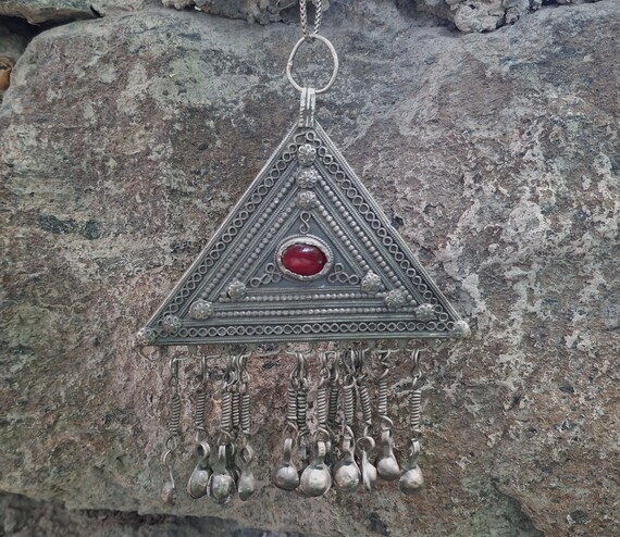 Vintage Armenian Triangular Solid Silver Drop Bow… - image 17