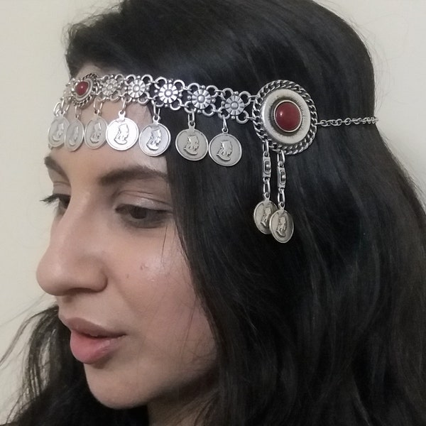 Couronne Frontale Anahit Argentée - Style Ethnique Arménien, Alliage, Neuf Sans Emballage, Drop