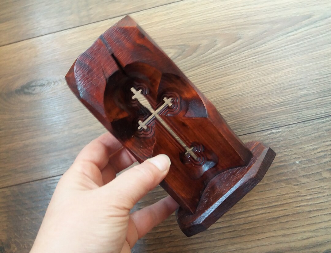 Armenian Wooden Cross Candle Holder Decorative Wooden Cross Etsy