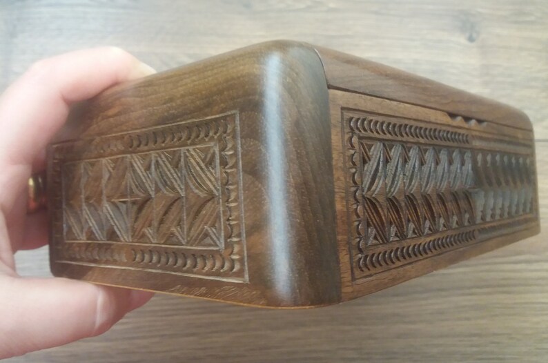 Handmade Armenian Wooden Box with Mount Ararat and Pomegranate