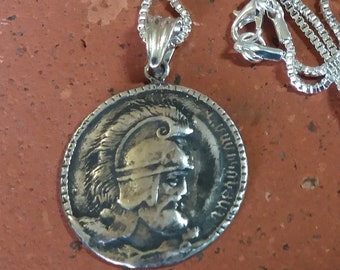 Vardan Mamikonyan Sterling Silber Münzanhänger, armenischer Schmuck, Held von Armenien Halskette, Geschenk für ihn, handgemachter Anhänger