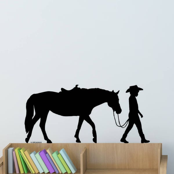 Vinyl Horse Wall Decal Western Pony Stickers Boys Girls Bedroom Decor Student College Dorm Room Baby Nursery Childs Decoration Kids Teen