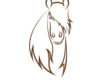 Horse mustang decal, Western wall decor, Girls bedroom decal, Childs room sticker, Pony, 15 X 28 inches