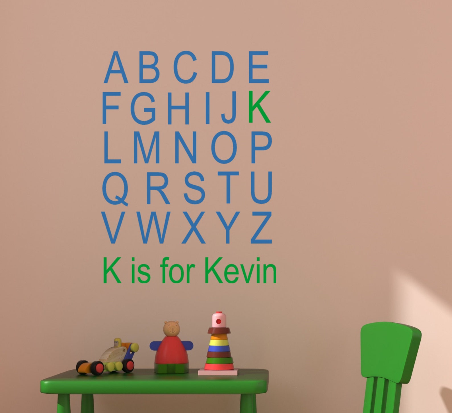 Nursery Abc Wall Decal Boys Room Alphabet Wall Sticker Girls Etsy