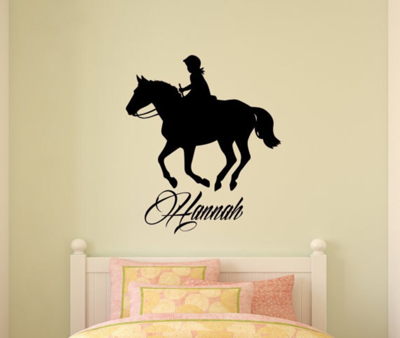 Horse Wall Decal Name Sticker Wall Words Pony Western Wall Etsy