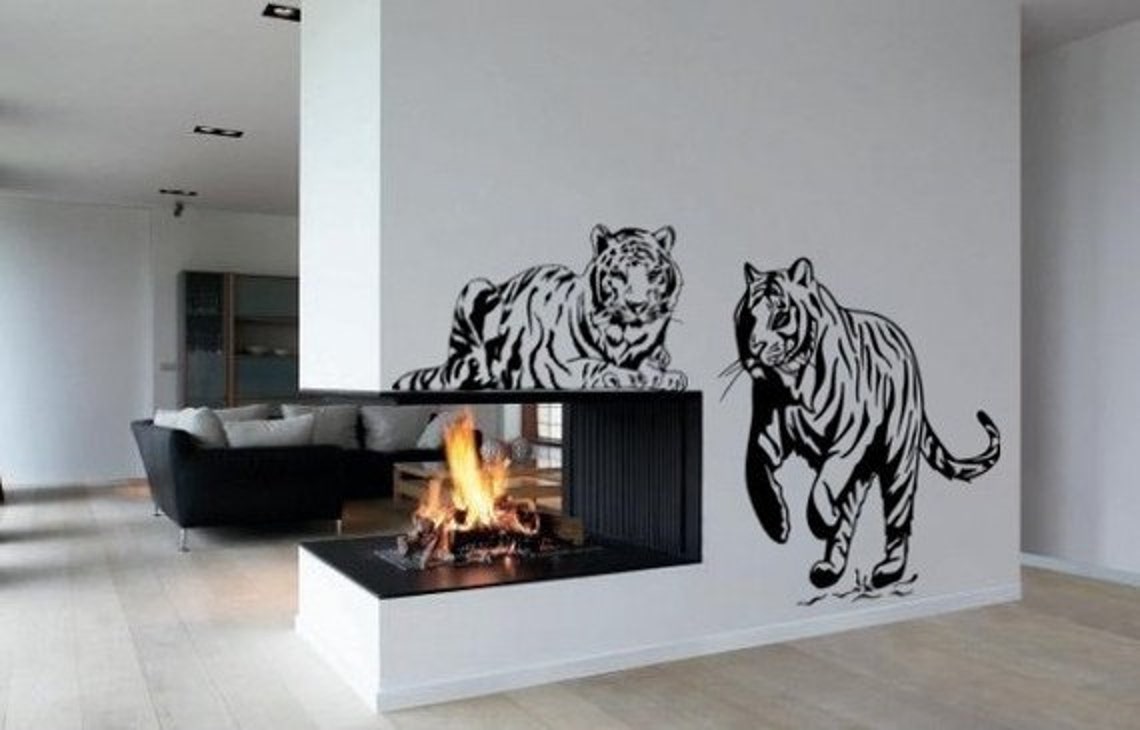 Tigers Wall Decal2 Tiger Vinyl Wall Stickerwall and Room Etsy