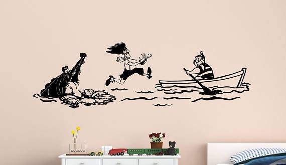 Peter Pan Vinyl Wall Decal Hook Neverland Boy Girl Preschool Peter Pan Vinyl Wall Decal Hook