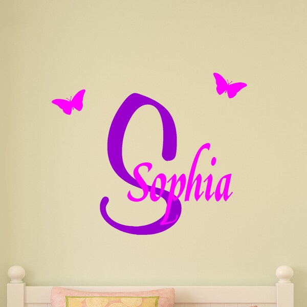 Butterfly Letter Decal Etsy