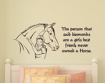 Girls Bedroom Horse Wall Decal Pony Quote Sticker Teen Room Western Wall Decor Wall Words College Dorm Room Childs Room 21 X 46 inches