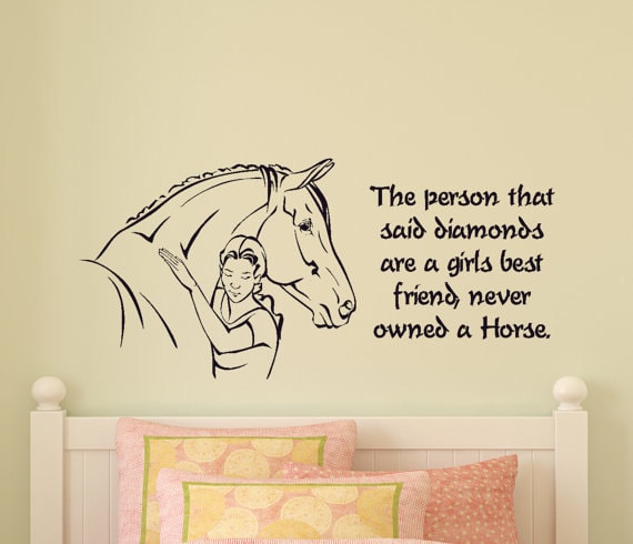 Girls Bedroom Horse Wall Decal Pony Quote Sticker Teen Room Western Wall Decor Wall Words College Dorm Room Childs Room 21 X 46 Inches