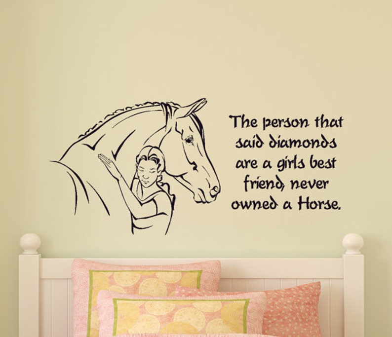 Girls Bedroom Horse Wall Decal Pony Quote Sticker Teen Room Etsy