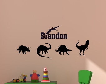 Name Decal Dinosaur Wall Stickers Boys Name Girls Personalized Decal Jurassic Room Decor Teen Room Playroom Childs Room  25 X 52 inches