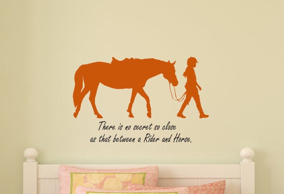pony horse wall decal horse rider quote girls room sticker | etsy