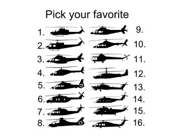 Helicopter Vinyl Wall Decal Military Chopper Sticker Aviation Aircraft Home Office Room Decor Boy Teen Student College Dorm Decoration