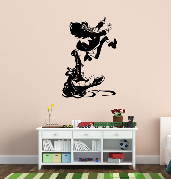 Peter Pan And Hook Vinyl Wall Decal Croc Boys Girls Peter Pan And Hook Vinyl Wall Decal