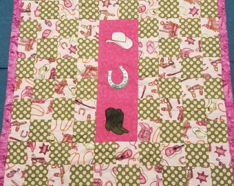 Baby Girl Quilt, Flannel Quilt, Homemade Quilts, Baby Quilts Handmade, Baby Girl Blanket, Handmade Quilts, Cowgirl Decor, Western Theme