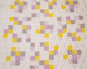 Patchwork Quilt, Handmade Quilt, Toddler Quilt, Baby Quilt, Lap Quilt, Throw Quilt, Receiving Blanket, Wheelchair Lapghan