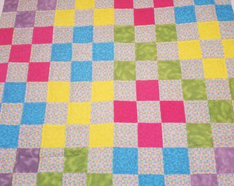 Handmade Flannel Quilt, Child's Quilt, Crib Quilt, Lap Quilt, Child's Play Mat, Baby Quilt, Homemade Quilt, Flannel Blanket, Baby Keepsake
