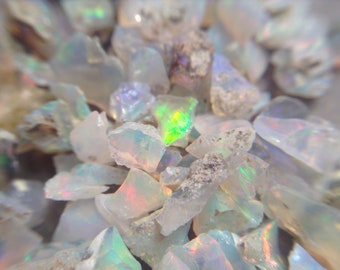 Flashy raw opal chips, small chips, raw rough gemstone pieces