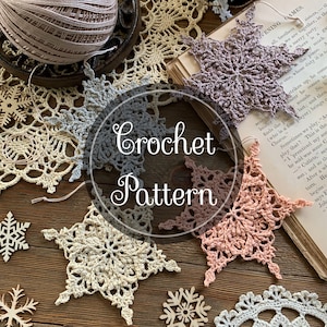Winter Snowflakes Crochet Pattern (English Only) – PDF Digital Download, 2 Crochet Patterns, Winterlight Snowflake, Winternight Snowflake