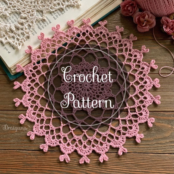 Hearts in Harmony Crochet Doily Pattern, PDF Digital Download, Valentines Day