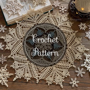 Frostwoven Forest Crochet Doily Pattern, PDF Digital Download